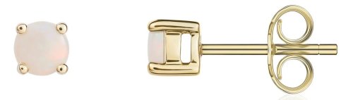 Guest and Philips - Opal Set, Yellow Gold - 9ct Round Earrings, Size 4mm 33-26-041