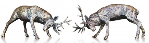 Richard Cooper - Rutting Stags, Bronze Ornament 2051