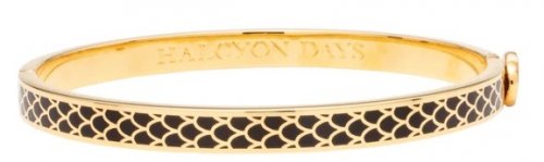 Halcyon Days - Salamander, Yellow Gold Plated - Enamel - Hinged Bangle, Size 6mm HBSSA020G