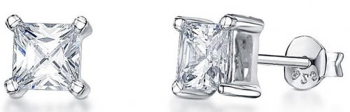 Jools - Cubic Zirconia Set, Sterling Silver - Stud Earrings, Size 5mm HBE5SQ