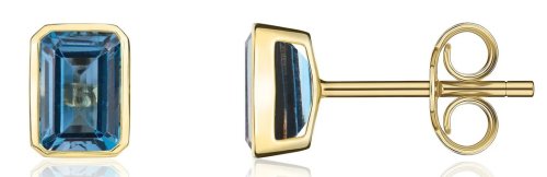 Guest and Philips - Topaz Set, Yellow Gold - 9ct Blue Earrings, Size 7x5mm 33-33-008