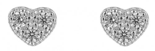 Gecko - Cubic Zirconia Set, Sterling Silver - STUD EARRINGS E6167C