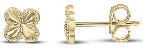 Guest and Philips - Yellow Gold 9ct Quatrefoil Earrings 10-01-366