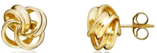 Guest and Philips - Yellow Gold 9ct Ribbon Loops Knot Earrings 10-01-315