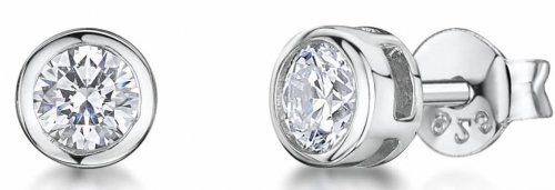 Jools - Cubic Zirconia Set, Sterling Silver - Stud Earrings, Size 4mm HBE2018