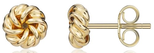 Guest and Philips - Ribbon Swirl, Yellow Gold 9ct Stud Earrings 10-01-173