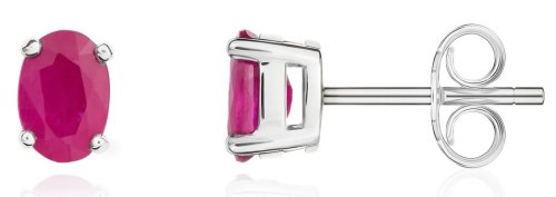 Guest and Philips - Ruby Set, White Gold - 9ct Earstuds, Size 6x6mm 33-23-001