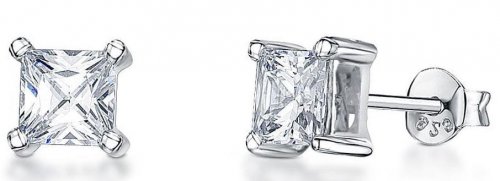 Jools - Cubic Zirconia Set, Sterling Silver - Stud Earrings, Size 4mm HBE4SQ