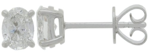 Guest and Philips - Lab Grown Diamond 0.80PTS, Set, Platinum - OVAL STUD EARRINGS PLEASD96309