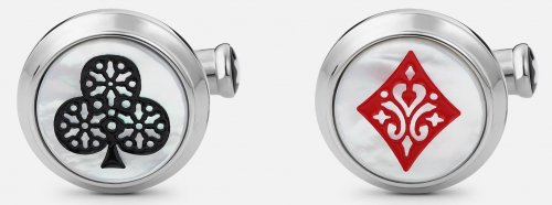 Montblanc - Meisterstck Tribute To Around The World In 80 Days , Stainless Steel MOP Cufflinks 128387