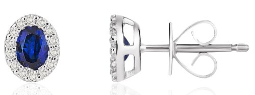 Guest and Philips - Sapphire Set, White Gold - 18ct Diamond Cluster Earrings 03-11-034