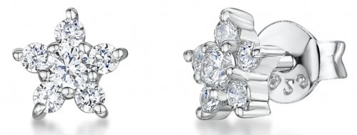 Jools - Cubic Zirconia Set, Sterling Silver - Star Earrings KPE1329