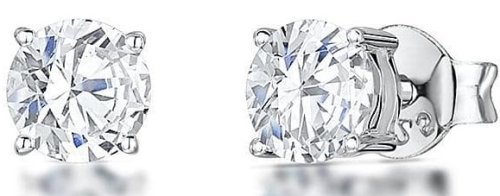 Jools - Cubic Zirconia Set, Sterling Silver - Stud Earrings, Size 4mm HBE4RD