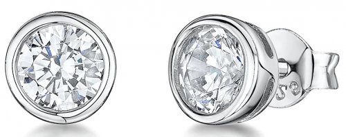 Jools - Cubic Zirconia Set, Sterling Silver - Stud Earrings, Size 5mm HBE2019