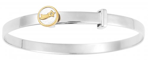 Gecko - Shooting Star, Diamond Set, Sterling Silver - Yellow Gold Plated - Bangle B5435