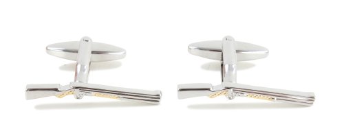 Dalaco - Rhodium Plated Shotgun 2-Tone Cufflinks 90-1565