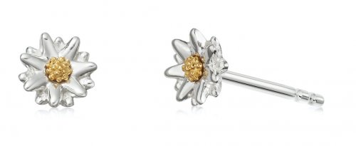 Daisy - English Daisy, Sterling Silver - Stud Earrings, Size 5mm E2001 E2001