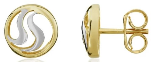 Guest and Philips - Yellow Gold 9ct Circle Squiggle Studs 10-15-152