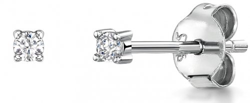 Jools - Cubic Zirconia Set, Sterling Silver - Stud Earrings, Size 6mm HBE6RD