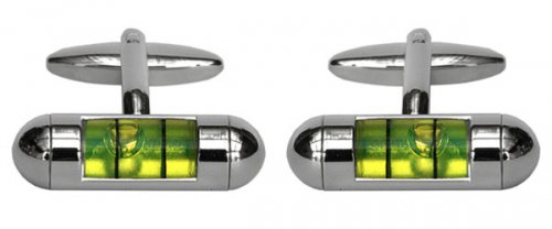 Dalaco - Spirit Level, Rhodium Plated Cufflinks 90-207