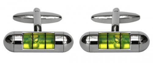 Dalaco - Spirit Level, Rhodium Plated Cufflinks 90-207