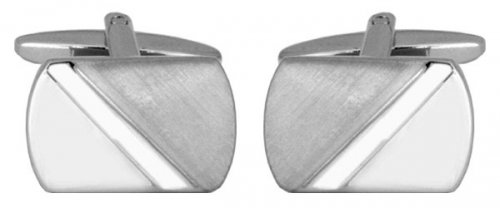 Dalaco - Stainless Steel Diagonal Brushed Cufflinks 90-1129