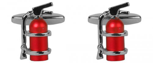 Dalaco - Fire Extinguisher, Rhodium Plated Cufflinks 90-5174