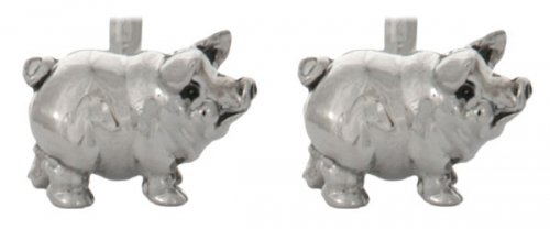 Dalaco - Rhodium Plated Pig Cufflinks  90-1240