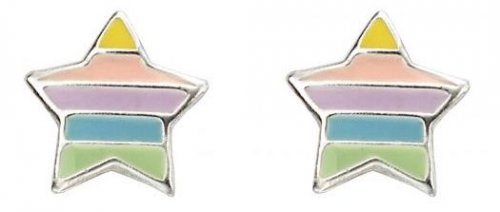 Gecko - Multi Star, Sterling Silver Stud Earrings A2056