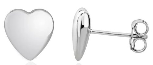 Guest and Philips - White Gold 9ct Heart Studs 10-06-260