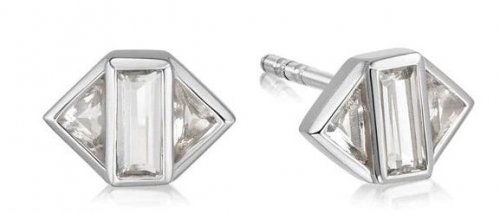 Daisy - White Topaz Set, Sterling Silver - Stud Earrings