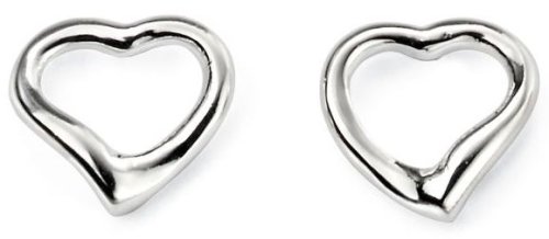 Gecko - Sterling Silver Open Heart Stud Earrings E2102
