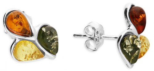 Guest and Philips - Amber Set, Sterling Silver - Triple T Drop Earrings H3479-M
