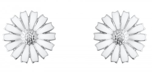 Georg Jensen - Daisy, Sterling Silver - Enamel - Earstud, Size 11mm 20001540