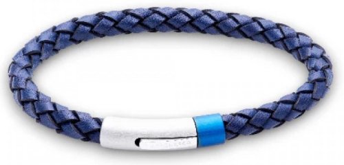 Unique - Leather - Stainless Steel - Bracelet, Size 21cm B532NV-21CM