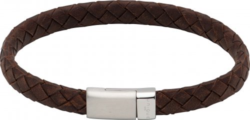 Unique - Leather - Stainless Steel/Tungsten - Bracelet, Size 21cm - B475DB-21CM