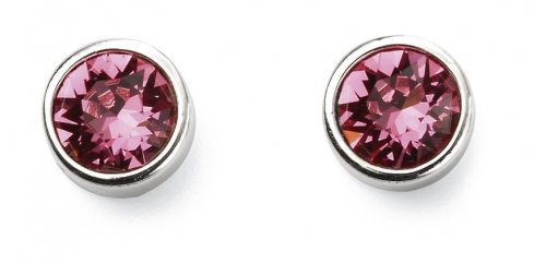 Gecko - OCTOBER, Cubic Zirconia Set, Sterling Silver - STUD EARRINGS E5565