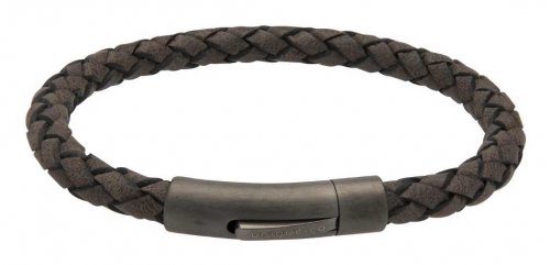 Unique - Leather - Stainless Steel - Bracelet, Size 21CM