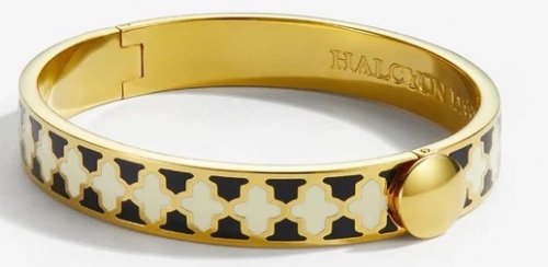 Halcyon Days - Agma, Yellow Gold Plated - Enamel - Hinged Bangle, Size 1cm HBAGA020510G