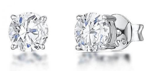 Jools - Cubic Zirconia Set, Sterling Silver - stud earrings hbe4rd