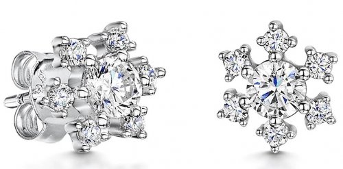 Jools - CZ Set, Sterling Silver - Snowflake Earrings KPE3000