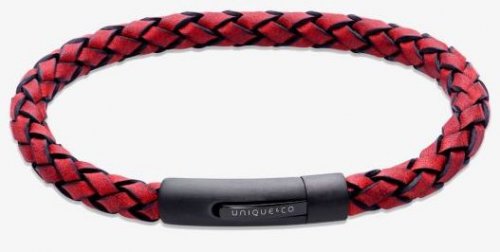 Unique - Leather - Stainless Steel - Bracelet, Size 21cm B512ARE-21CM