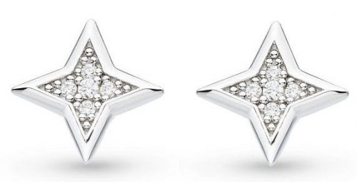 Kit Heath - Celeste Astoria Starburst Pave, Cubic Zirconia Set, Rhodium Plated - Sterling Silver - Star Stud Earrings 30411CZ