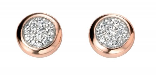 Gecko - CZ Set, Rose Gold Plated - Sterling Silver - CZ Stud E5137C