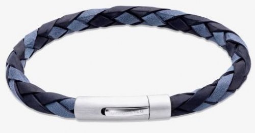 Unique - Leather - Stainless Steel - BRACELET, Size 21CM B531BAB-21CM