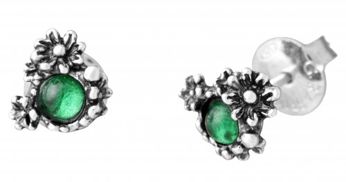 Giovanni Raspini - Daisies Garden, Tourmaline Set, Sterling Silver - Mini Earrings 11821