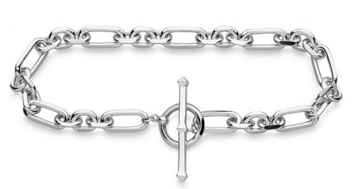 Kit Heath - Revival Astoria, Rhodium Plated - Figaro Chain Bracelet, Size 7.5