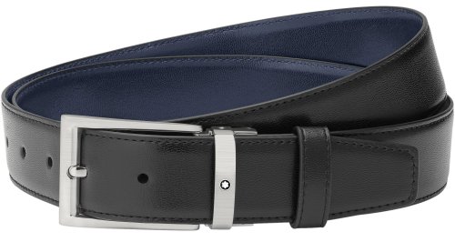 Mont Blanc - Reversible , Leather - Titanium - Cut to Size Belt, Size 1200.35.5mm