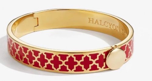 Halcyon Days - Agma, Yellow Gold Plated - Enamel - Hinged Bangle, Size 1cm HBAGA0610G