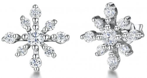 Jools - CZ Set, Sterling Silver - Snowflake Pendant Necklace KPN3068